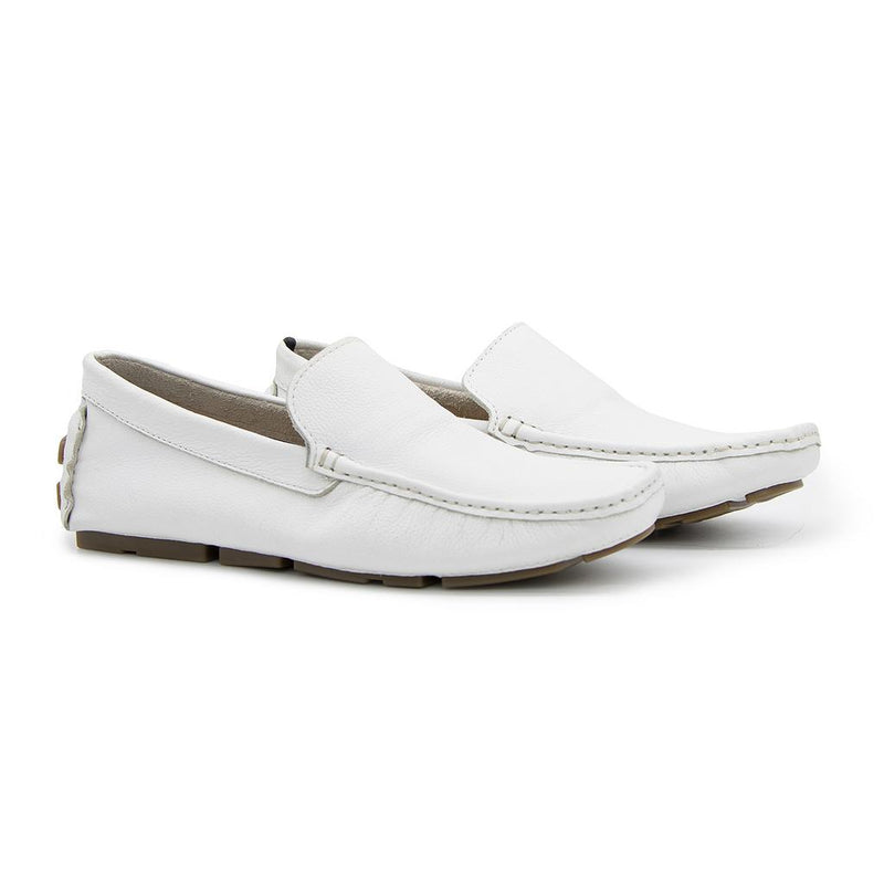Mocassim Youth Couro Floater Branco