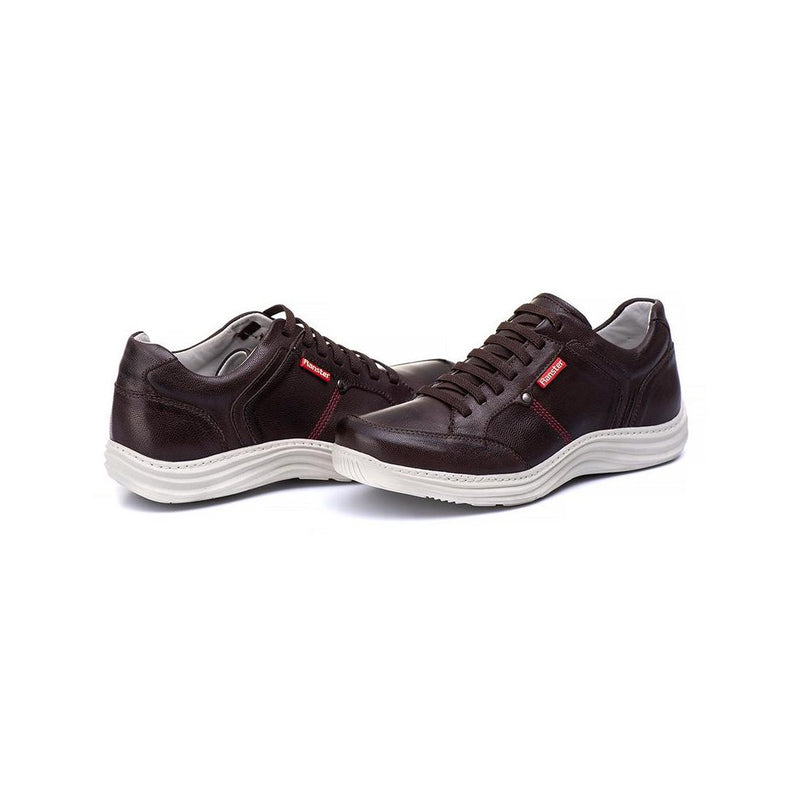 Sapatênis Casual Conforto Couro Marrom