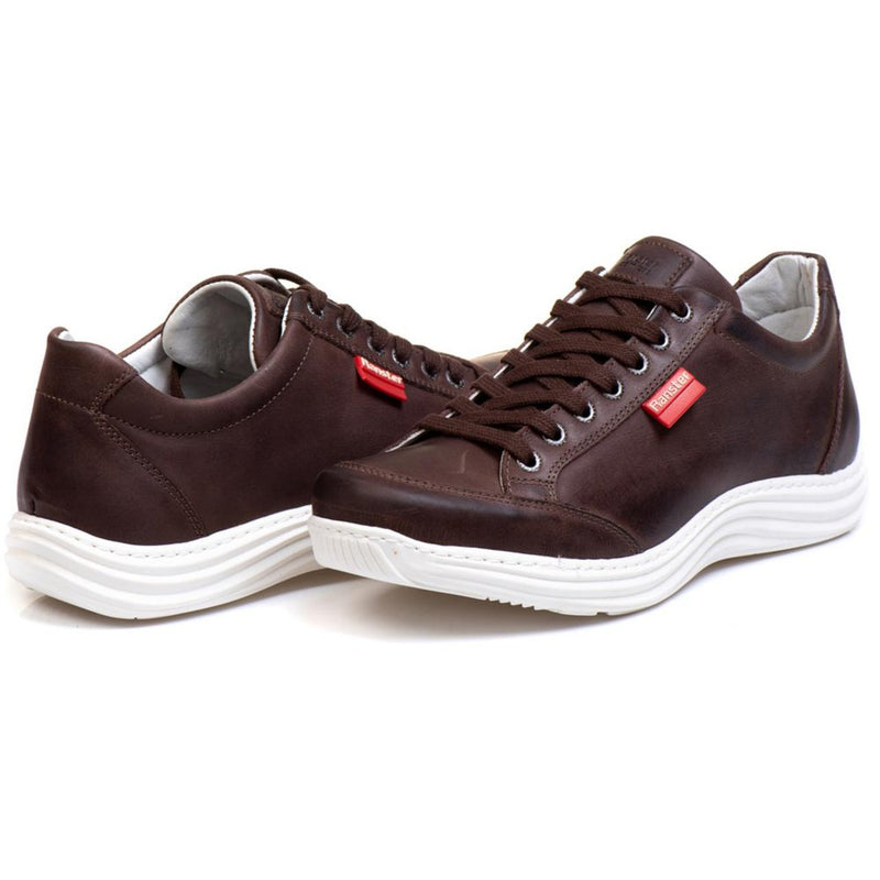 Sapatênis Casual Conforto Couro Marrom