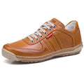 Sapatênis Casual Conforto Couro Marrom Claro
