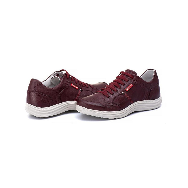 Sapatênis Casual Conforto Couro Vermelho