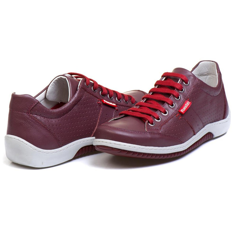 Sapatênis Casual Conforto Couro Vermelho