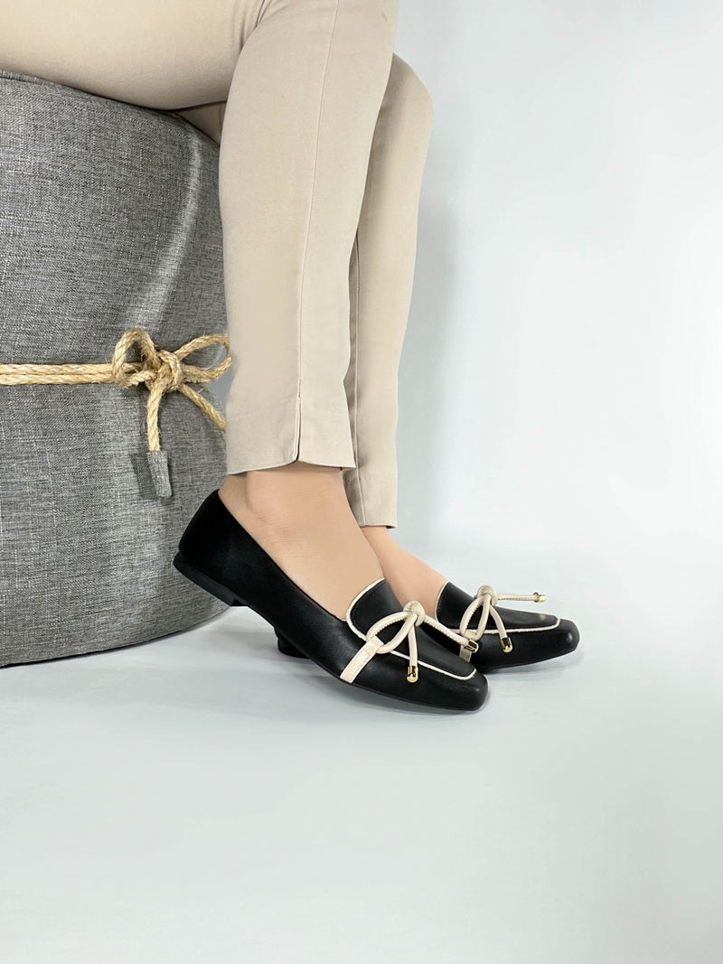 Mocassim Feminino Rasteiro Preto