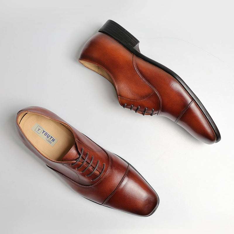 Sapato Social Masculino Oxford Cromo Argentino Caramelo