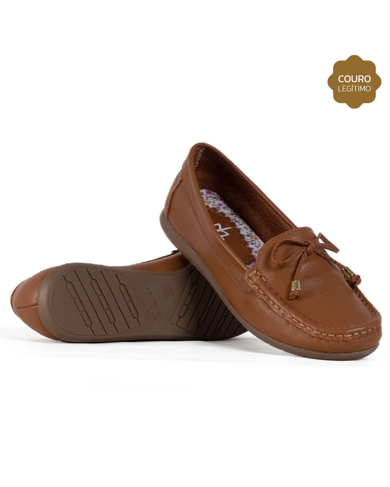 Sapato Feminino Casual Couro Legítimo M12 FLY CAMEL
